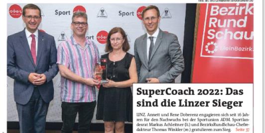 Annett und Rene Doberenz offiziell zum Super Coach 2022 geehrt